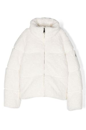 Cream white feather down jacket MONCLER KIDS | 1A0011054AM6034